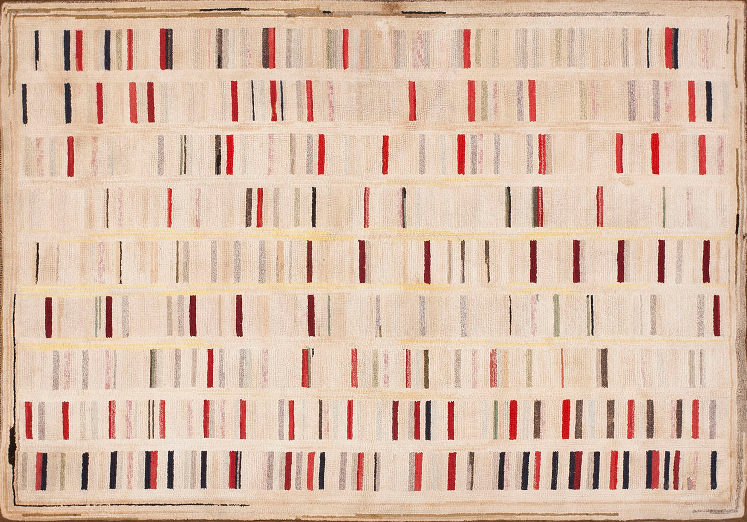 Antique American Hooked Rug American Allover 1920s