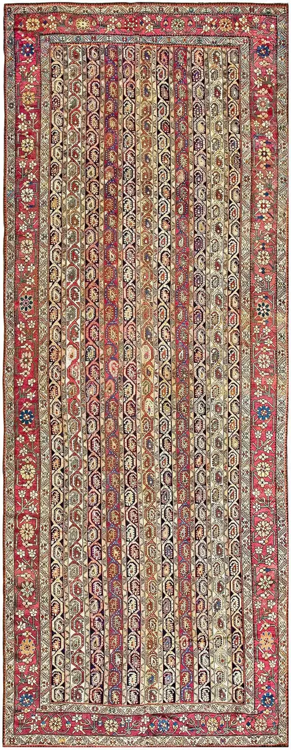 Antique tribal geometric paisley stripes design caucasian karabagh gallery carpet by rugs on net
