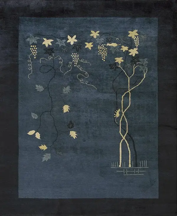 Artistic garden scene antique room size blue peking chinese rug by rugs on net