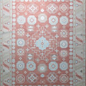 Intricate patterned vintage wool area rug