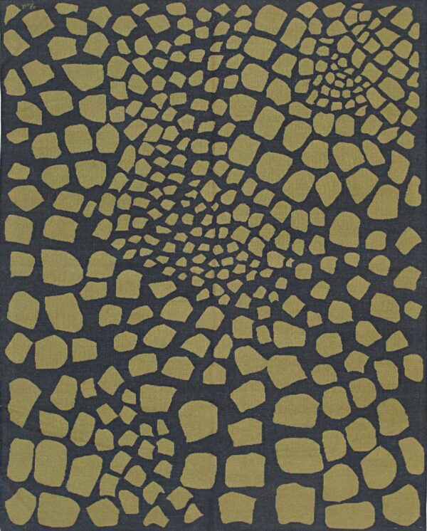 Abstract yellow shapes on dark background