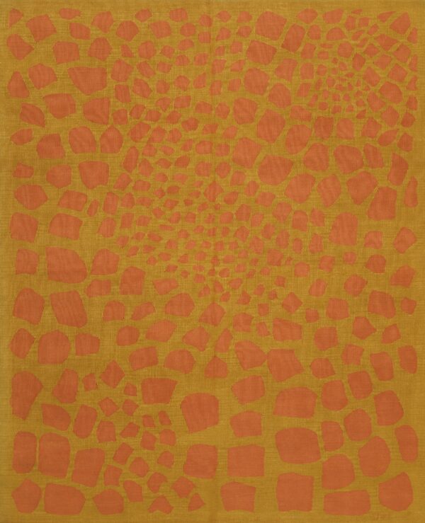 Abstract orange pattern on yellow background