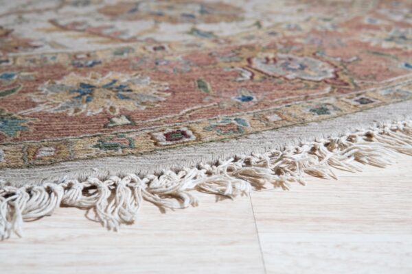 Comfortable timeless ivory hand knotted wool rug - image 2