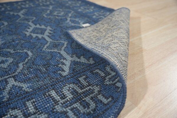 Mira traditional blue hand knotted wool rug - image 5