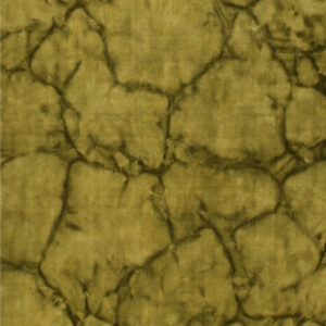 Plush rug texture in olive green featuring an irregular, crackled pattern outlined in dark brown.