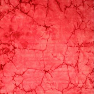 Plush red rug with an abstract crackle pattern defined by thin dark maroon lines.