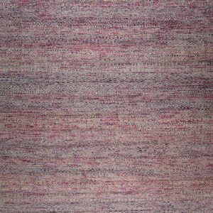 Textured abstract rug blending magenta, navy, and beige threads into horizontal bands.