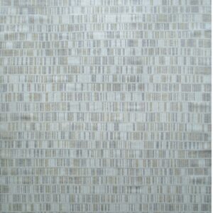 Textured rug displaying horizontal rows of short vertical dashes in pale gray, beige, and taupe colors.