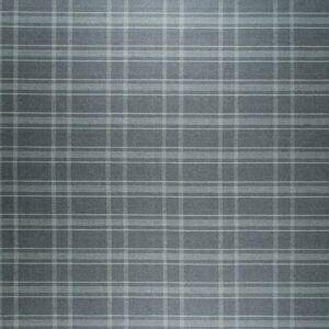 Dark gray low-pile rug covered in a windowpane plaid pattern with thin light gray lines.