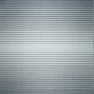 Smooth rug featuring horizontal gray and light gray stripes with a dark-to-light ombre effect.