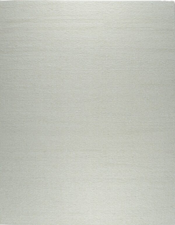 Solid pale green-gray rug featuring a slightly irregular, horizontal, nubby textured pile.