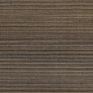 Brown and dark gray rug with tightly woven, thin horizontal stripes covering the entire surface.
