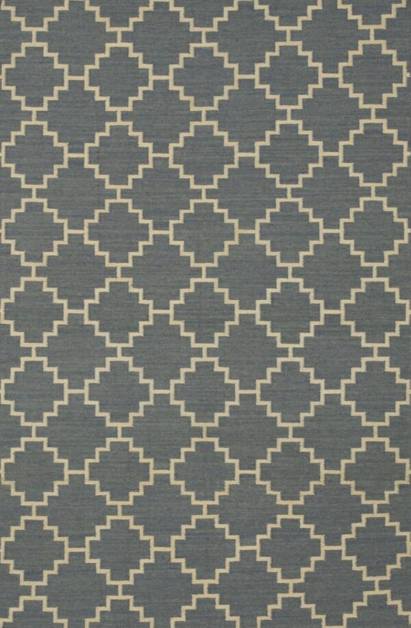 Alluring bianca blue flatweave wool rug