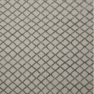 Light beige rug featuring a raised dark gray shaggy diamond trellis pattern.