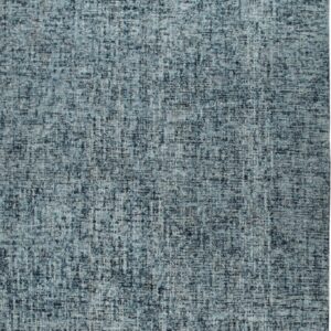 Densely textured low-pile rug blending mottled blue, teal, and gray colors.