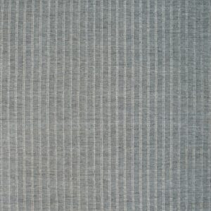 Textured flatweave rug featuring a blue-gray background and contrasting vertical white stripes.