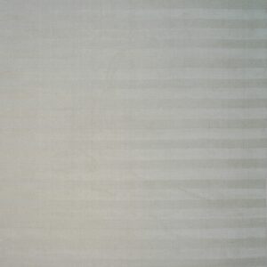 A full overhead view of a light gray rug featuring subtle horizontal striped bands.