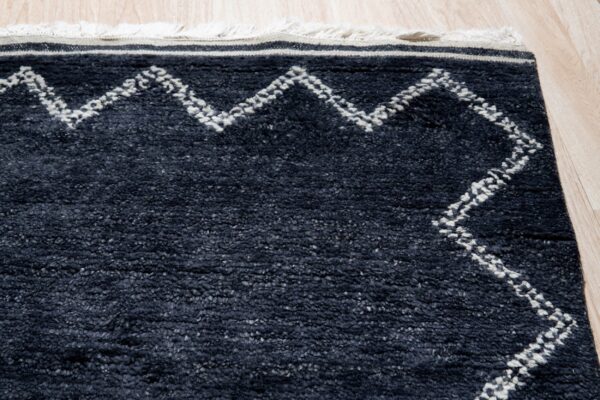 Talia moroccan charcoal hand knotted wool rug - image 4