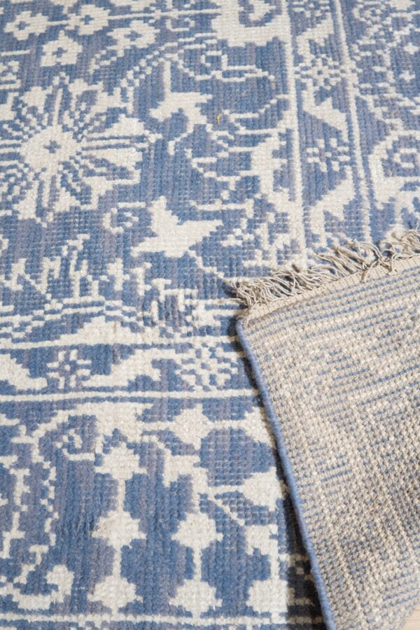 Ava agra blue hand knotted wool & bamboo silk rug - image 2