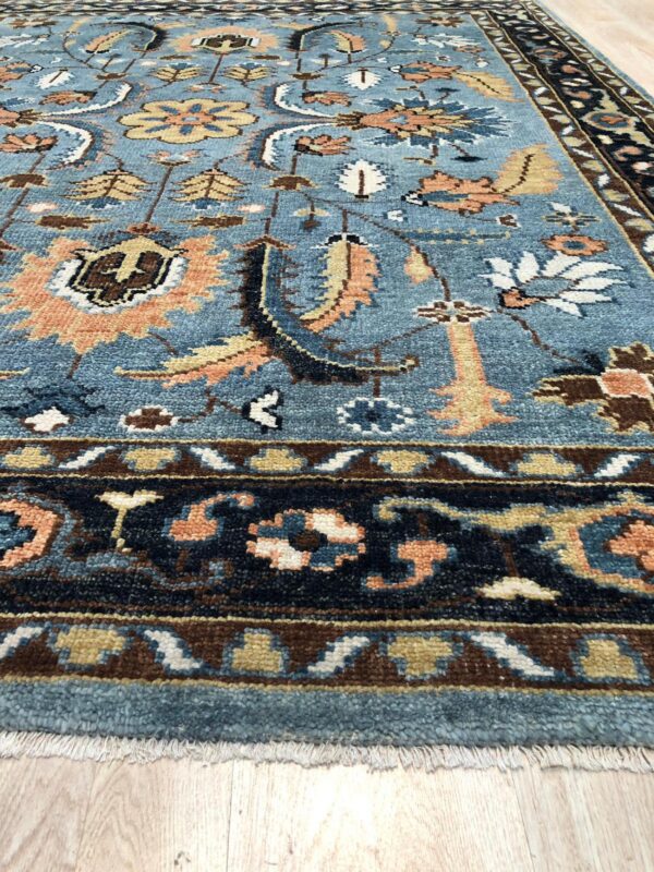 Lydia kazak navy hand knotted wool rug 7 Lydia kazak navy hand knotted wool rug - image 7