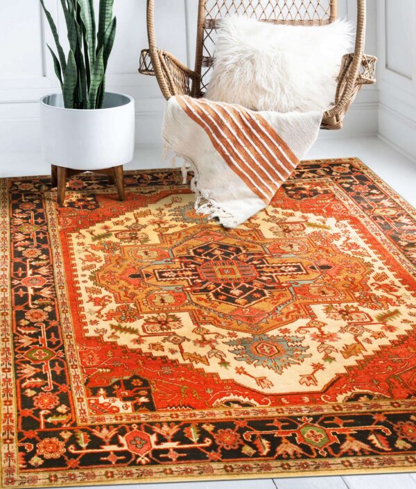 Luxurious oriental ivory hand knotted wool rug - image 5