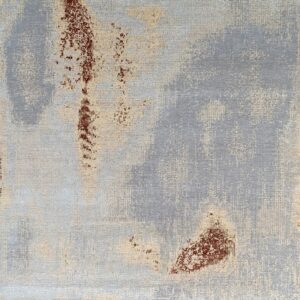 Abstract rug with muted colors.