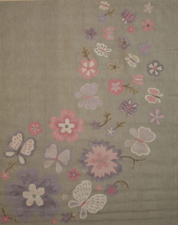 Rustic elena gray hand tufted wool rug