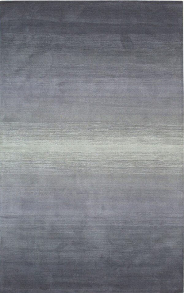 Textured gray area rug featuring a horizontal color gradient from dark to light silver gray.