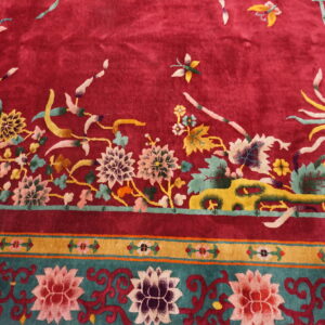 Vibrant floral patterns on rich background