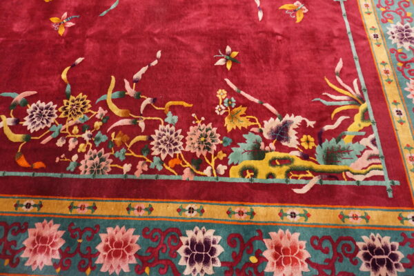 Vibrant floral patterns on rich background