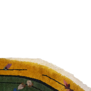 Colorful floral patterned rug corner