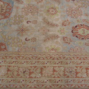 Intricate floral pattern on wool rug