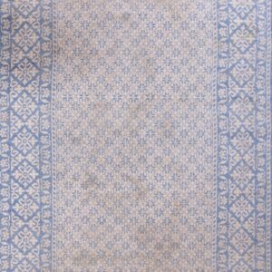 Ivory rug with blue intricate patterns