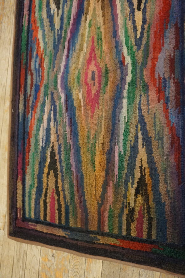 Colorful geometric pattern on rug