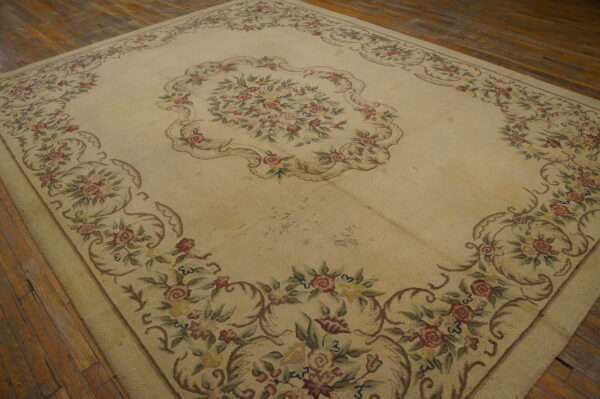 Floral patterned antique oversized rug