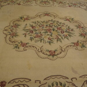 Floral design on vintage rug