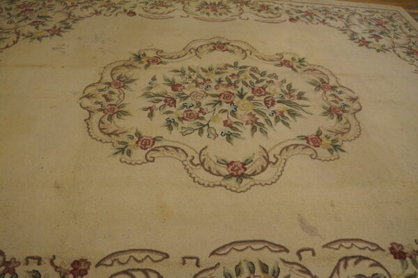 Floral design on vintage rug