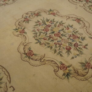 Floral design on vintage rug.