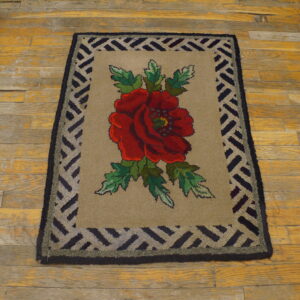 Floral design on beige background rug