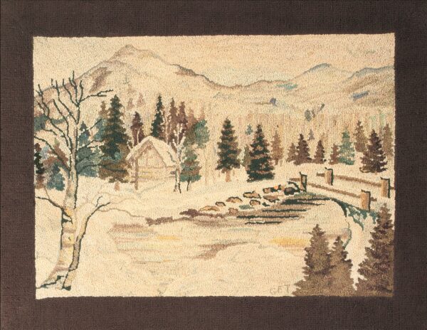 Multicolor jewel tones 1930s wool american hooked floral antique rug