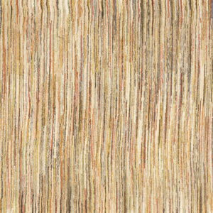 Vertical textured rug pattern composed of thin, multicolored stripes in beige, rust, and olive tones.