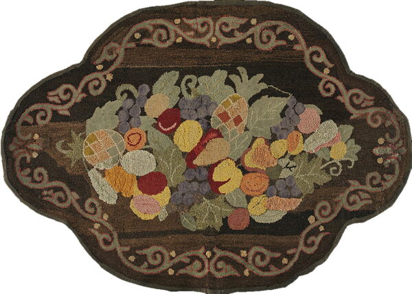 Colorful fruit design on dark background