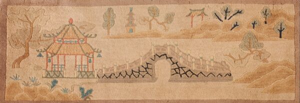 Chinese landscape with bridge and pavilion