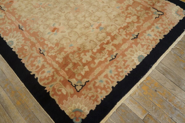 Pair of rustic antique cloud band chinese art deco area rugs - image 5