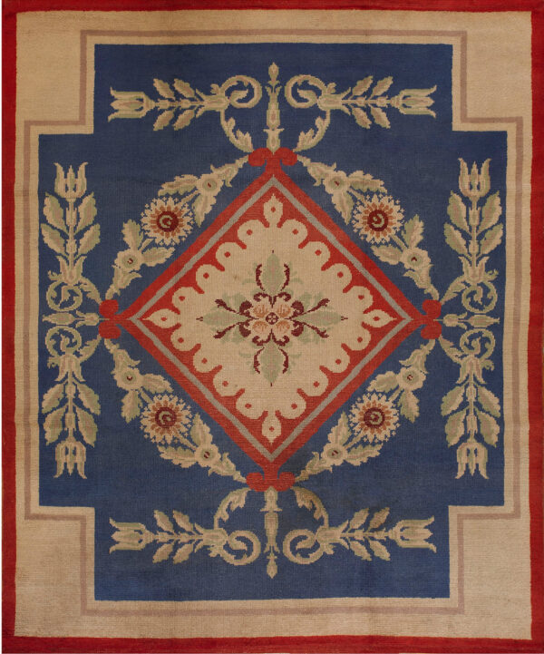 Colorful floral patterned vintage rug