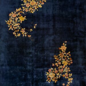 Floral design on dark navy background