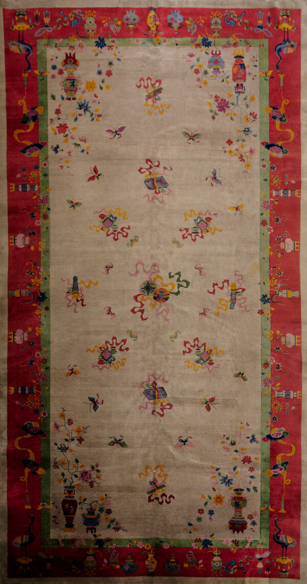 Colorful floral patterned decorative rug