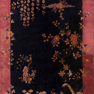 Floral design on navy and pink