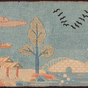 Colorful landscape with water and buildings