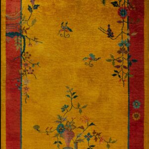 Colorful floral design on yellow background